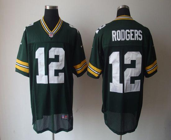 Nike Packers #12 Aaron Rodgers Green Team Color Men's Stitched NFL Elite Jersey - Click Image to Close